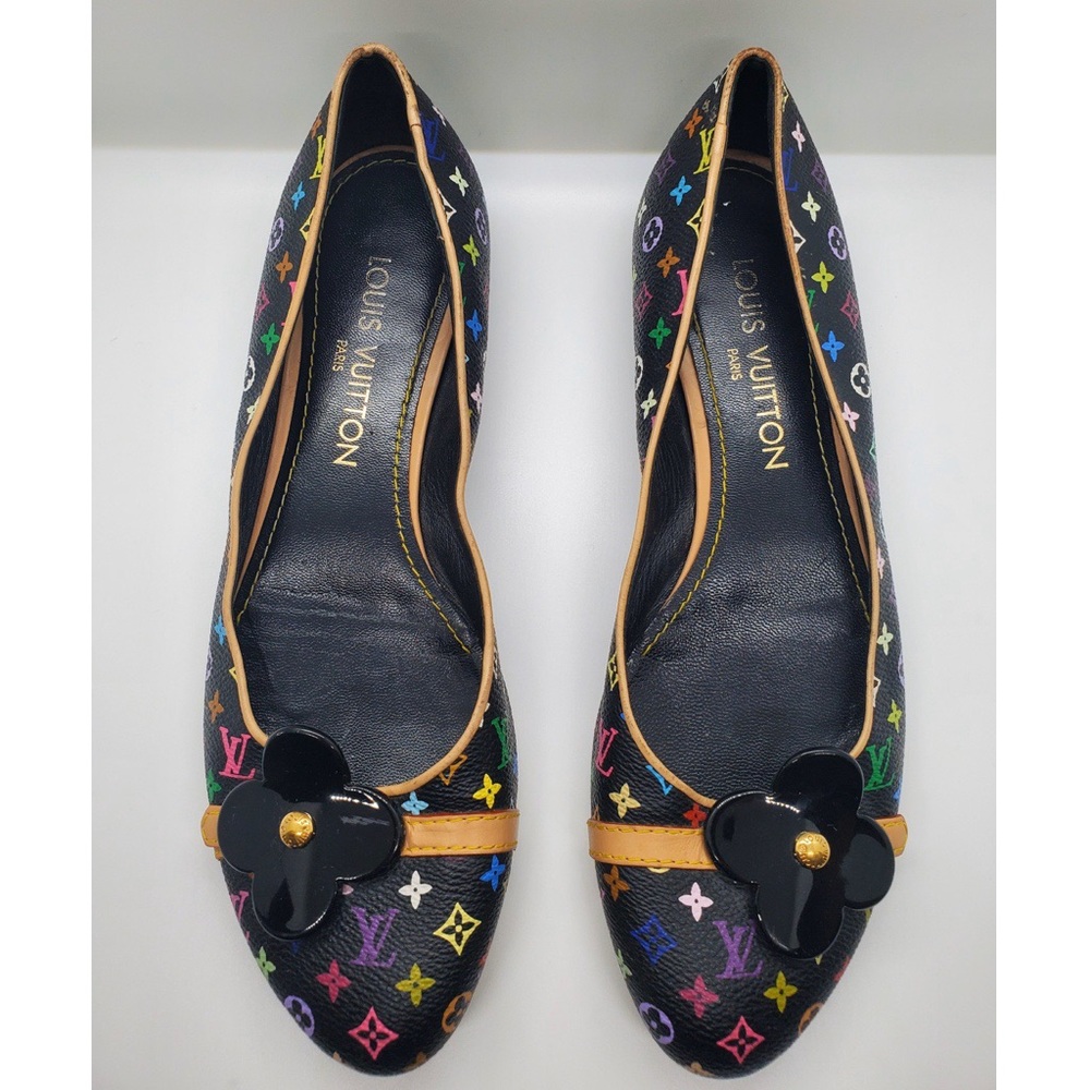 Louis Vuitton Black Multicolor Flats